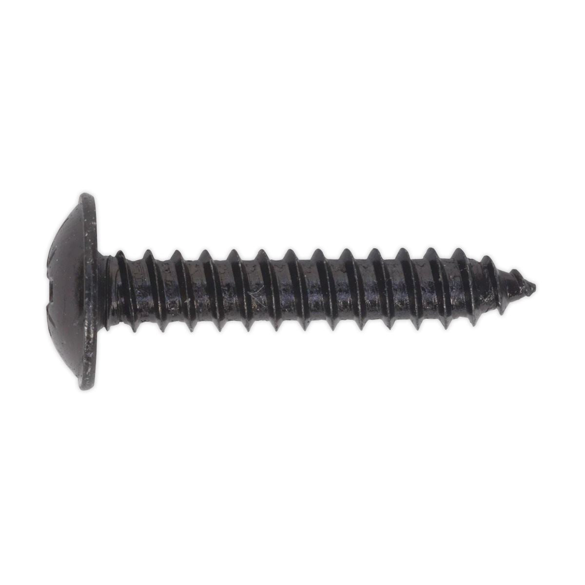 Sealey Self-Tapping Screw 4.8 x 25mm Flanged Head Black Pozi Pack of 100