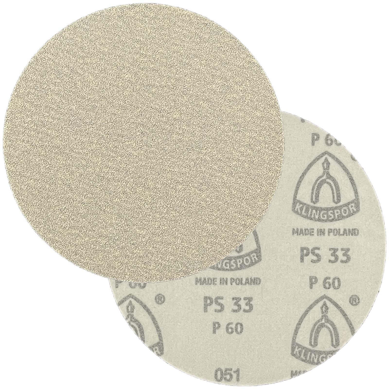 Klingspor Sanding Discs Hook and Loop 150mm PS33 No Hole 40-600 Grit
