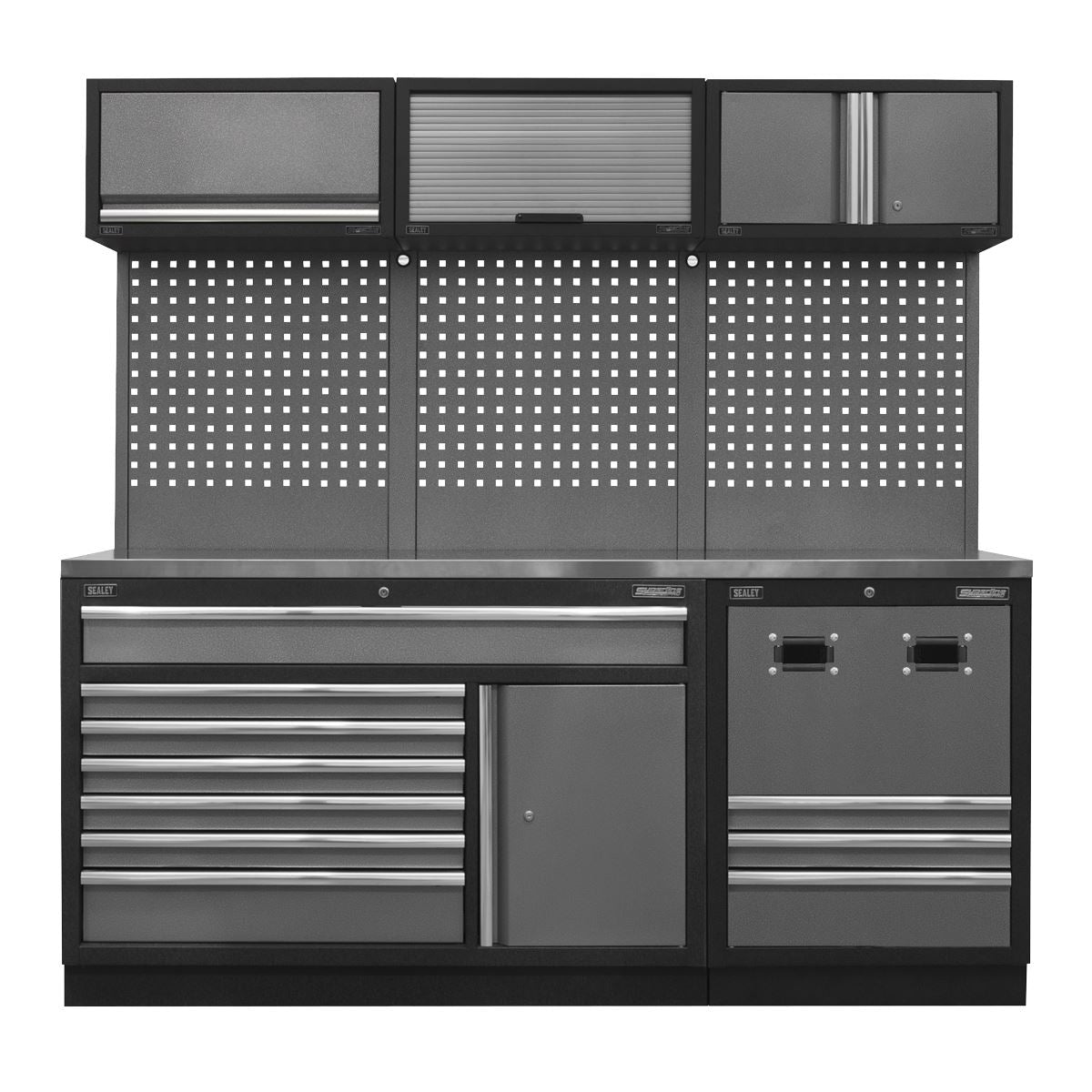 Sealey Superline Pro Modular Storage System Combo - Stainless Steel Worktop