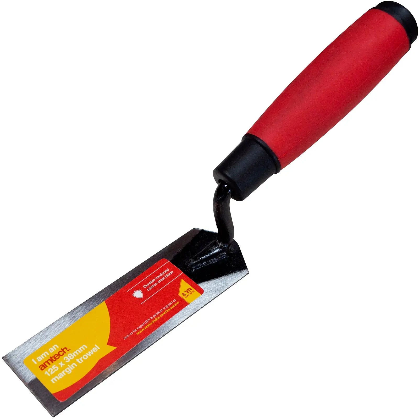 Amtech 125 x 40mm Margin Trowel with Soft Grip Handle
