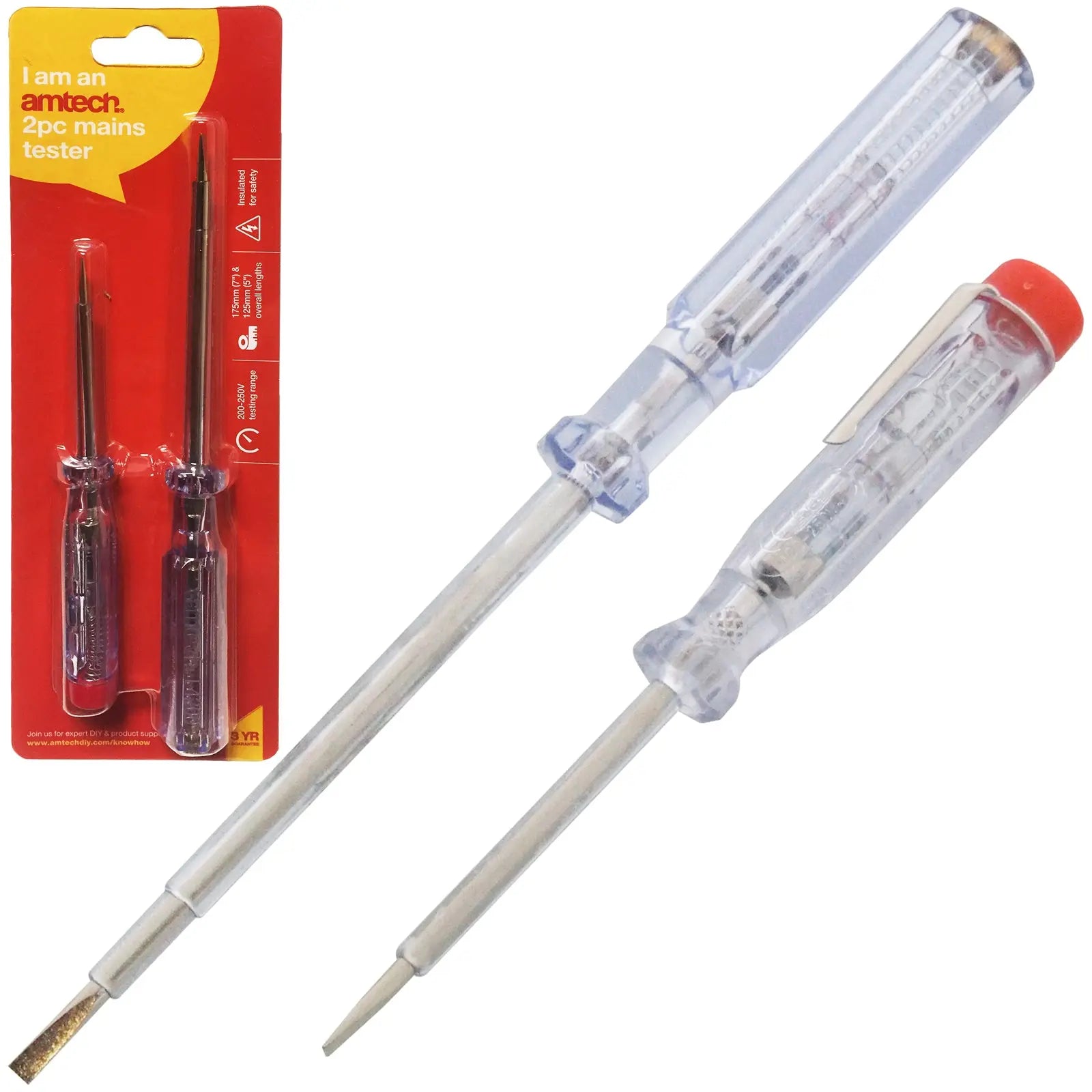 Amtech 2 Piece Electrical Mains Tester Screwdriver