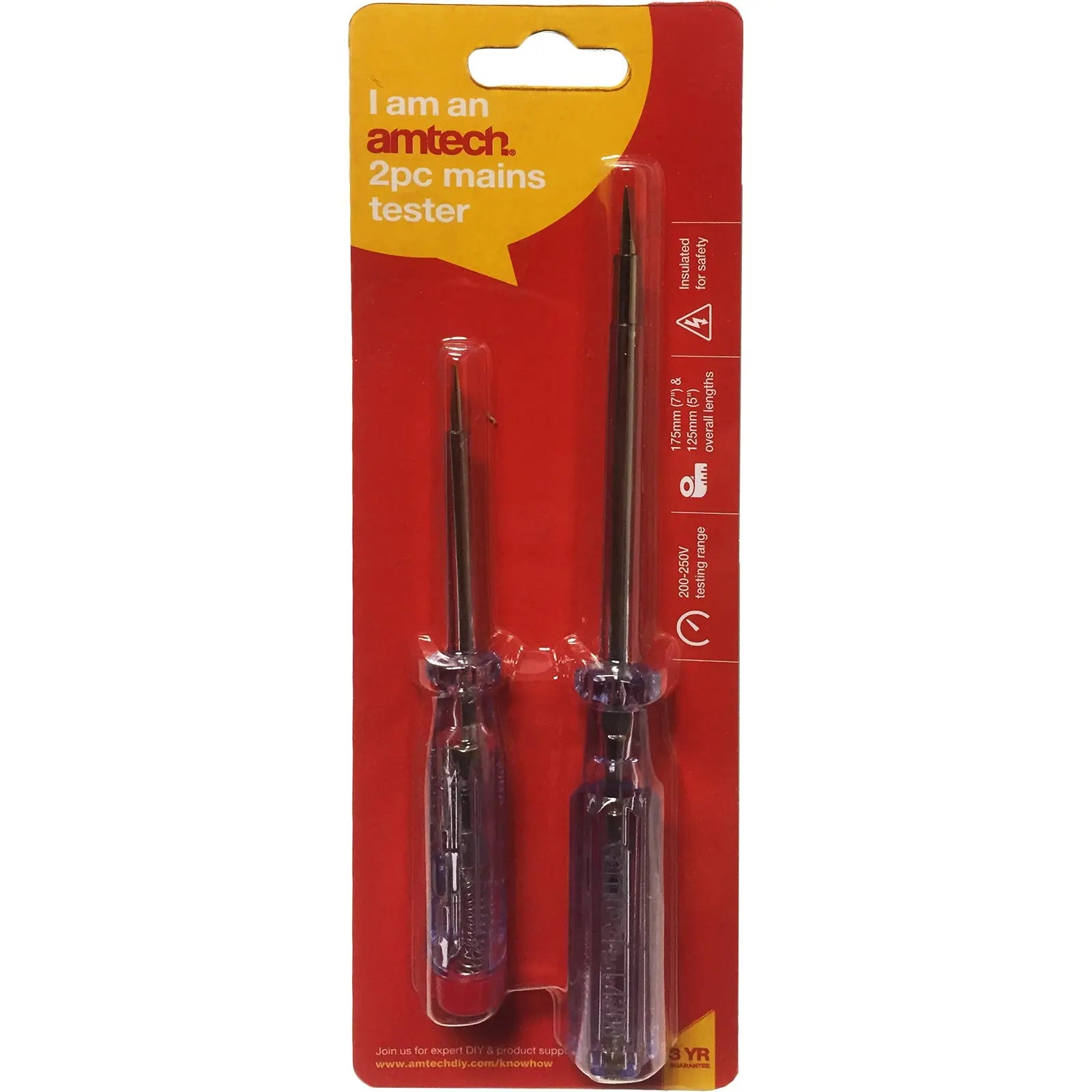 Amtech 2 Piece Electrical Mains Tester Screwdriver