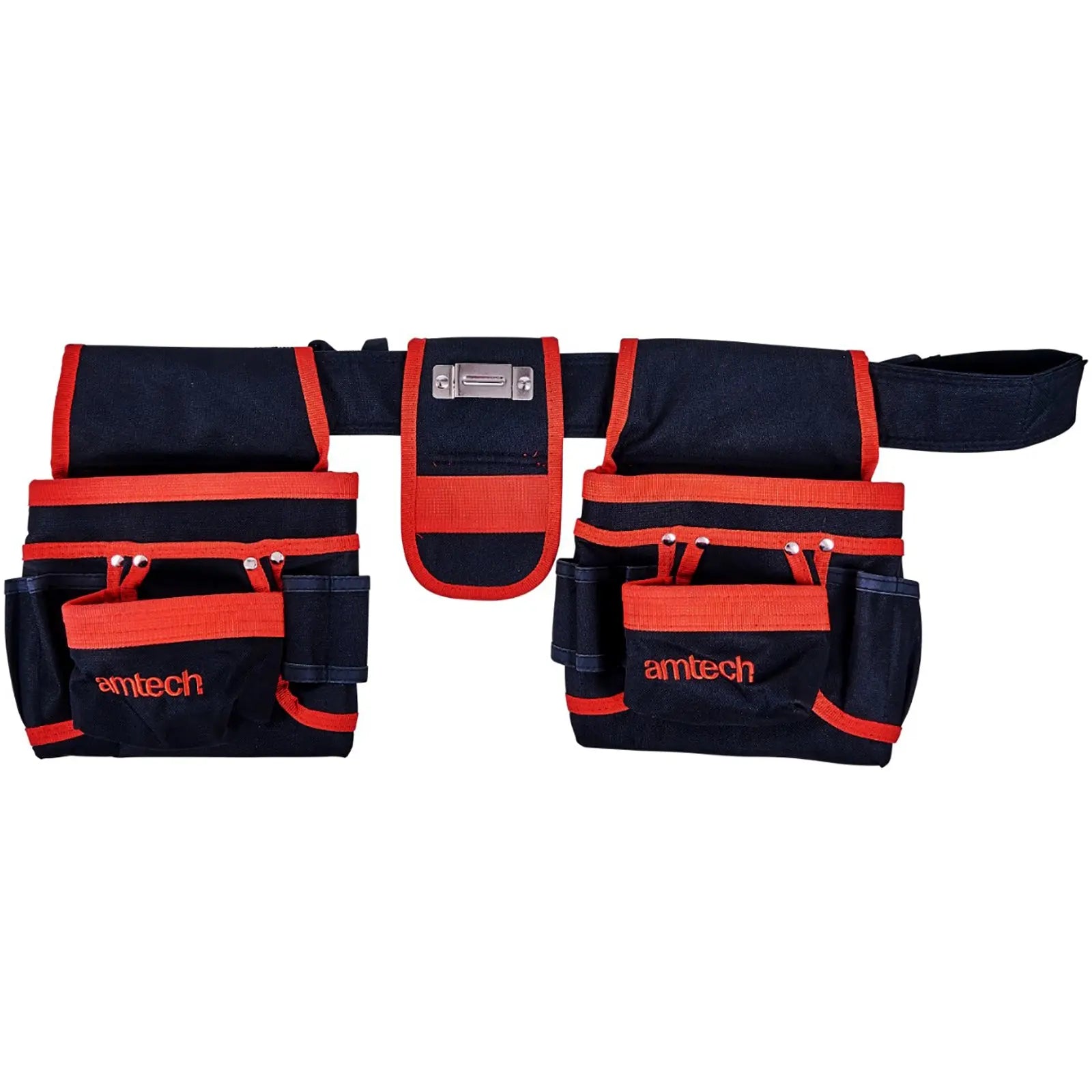Amtech 20 Pocket Double Tool Belt Nail Pouch Hammer Loop