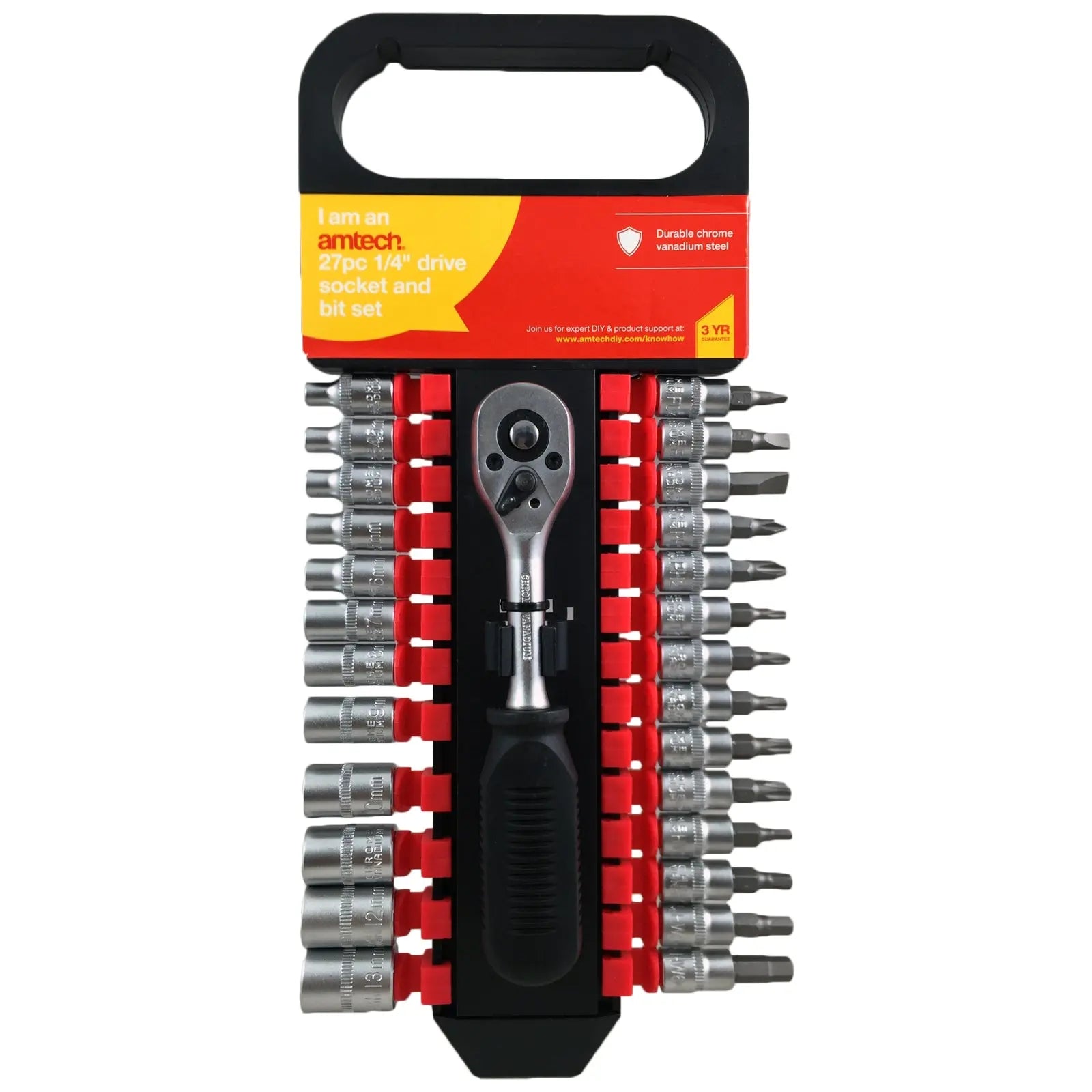 Amtech 27 Piece 1/4" Drive Socket and Bit Set