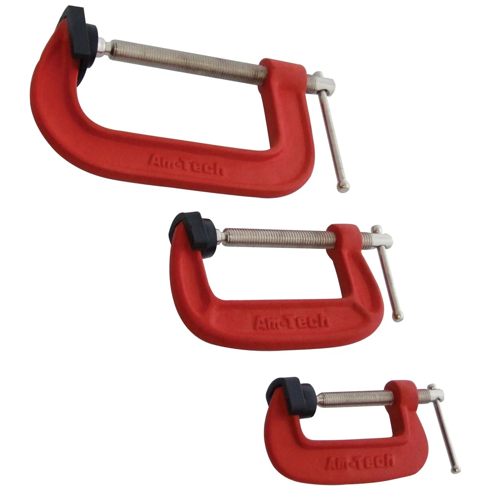 Amtech 3 Piece G-Clamp Set with Soft Jaw Pads