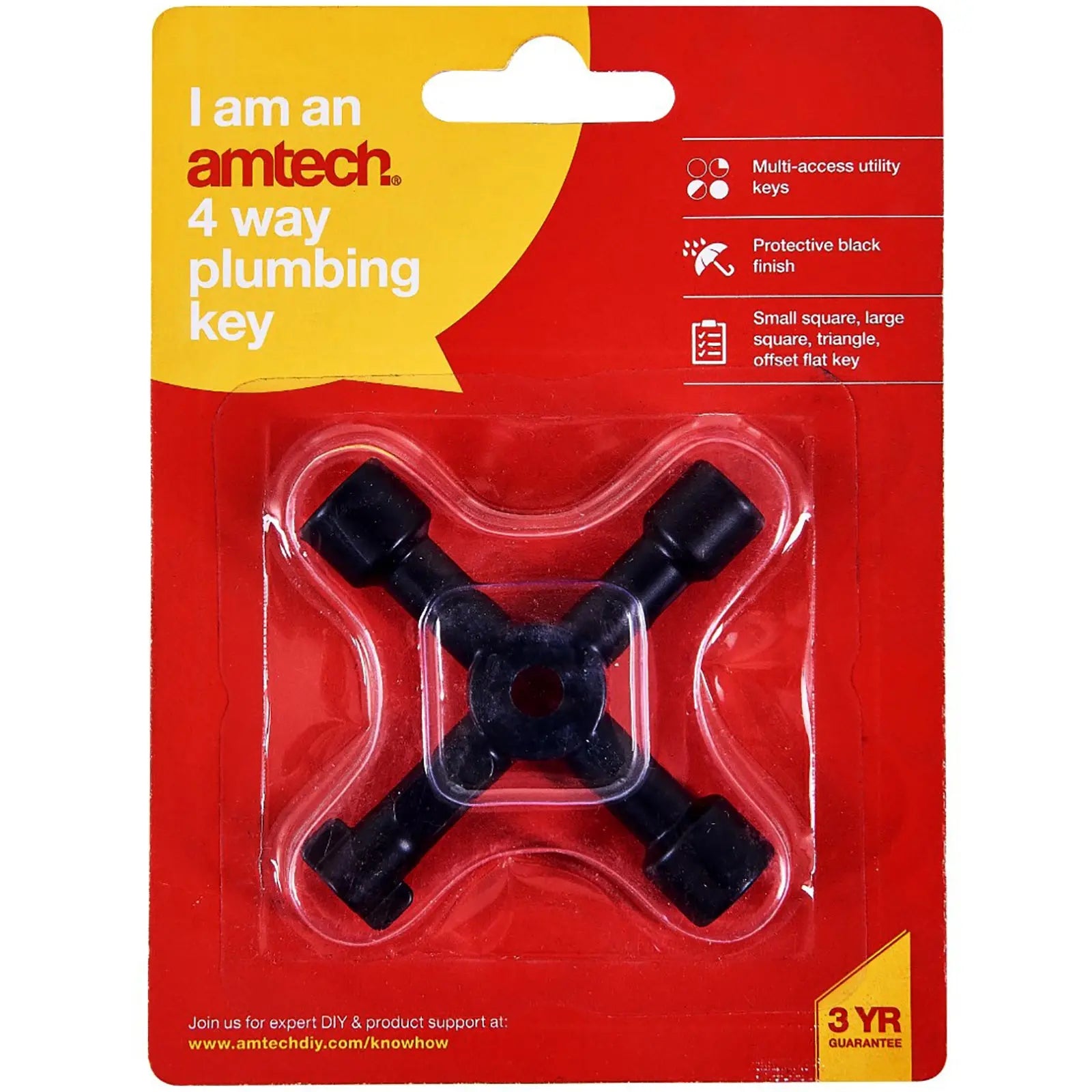 Amtech 4 Way Plumbing Gas Utility Key