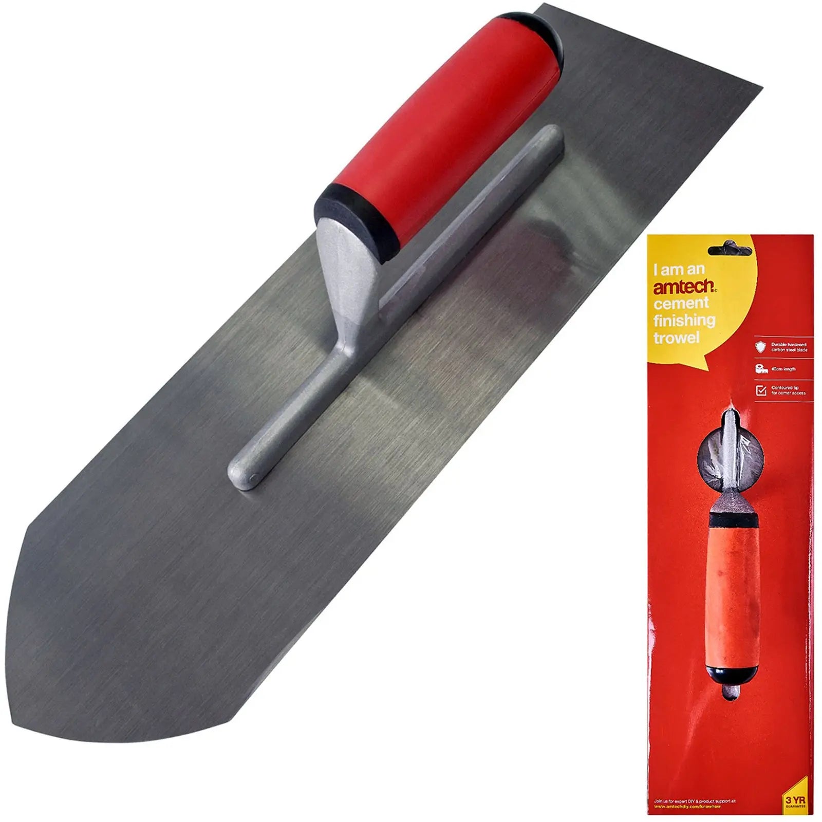Amtech 400mm (16") Cement Finishing Trowel with Soft Grip Handle