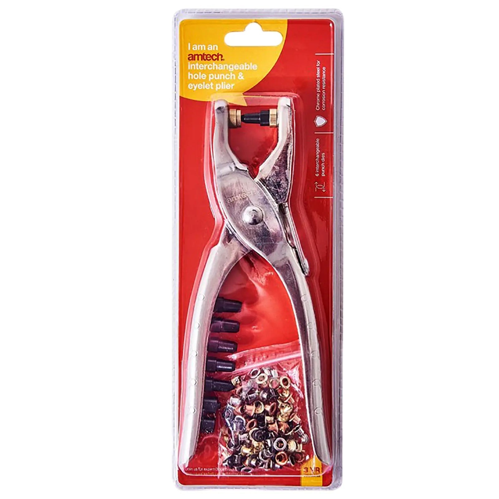 Amtech Interchangeable Hole Punch And Eyelet Pliers