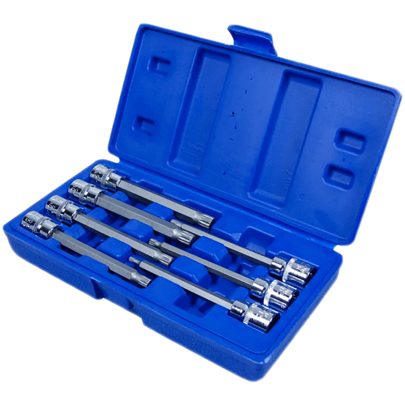 BlueSpot Spline Socket Bit Set 7 Piece 110mm 3/8" Drive Extra Long M4-M10