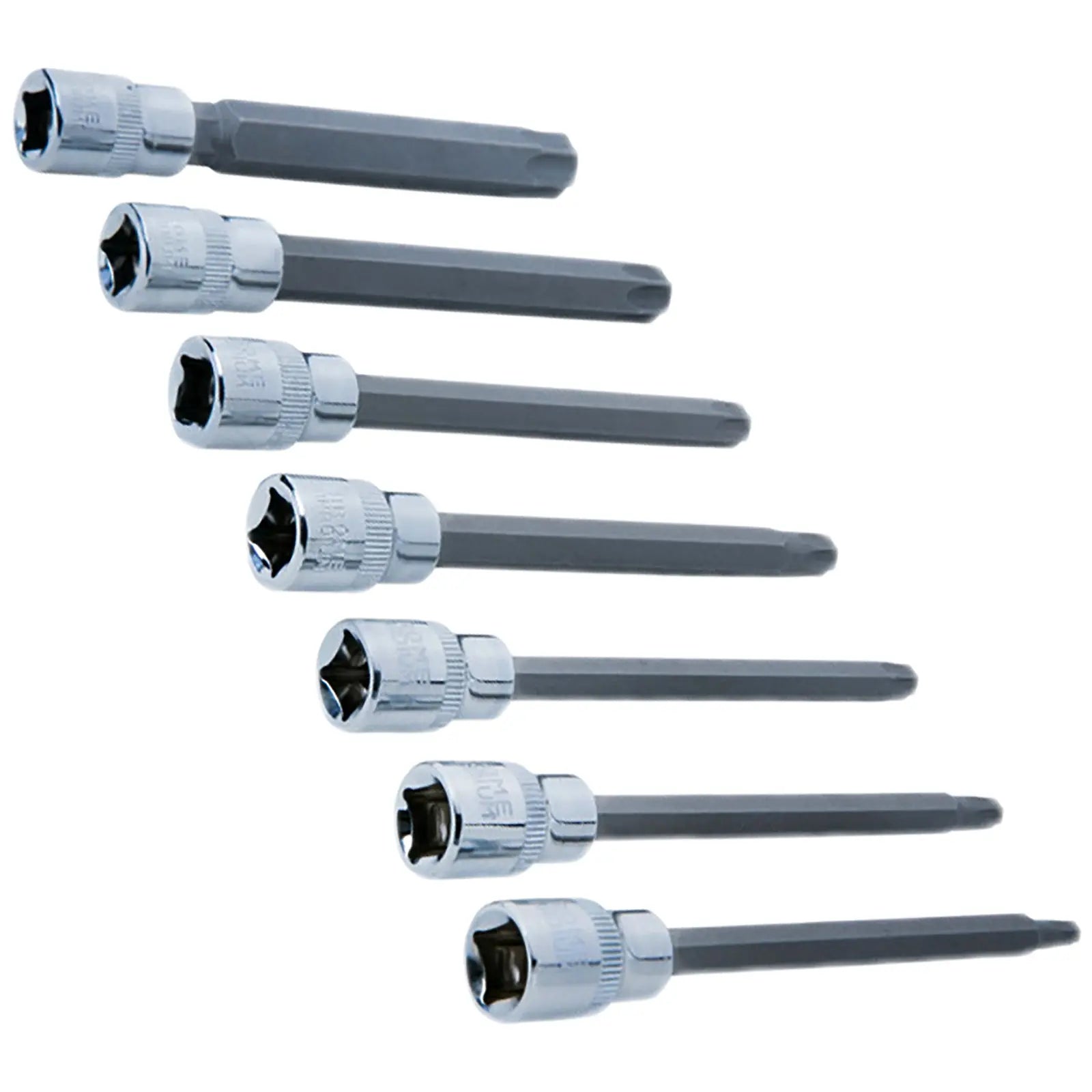 BlueSpot Torx Socket Bit Set Extra Long 7 Piece 110mm 3/8" Drive T25-T60