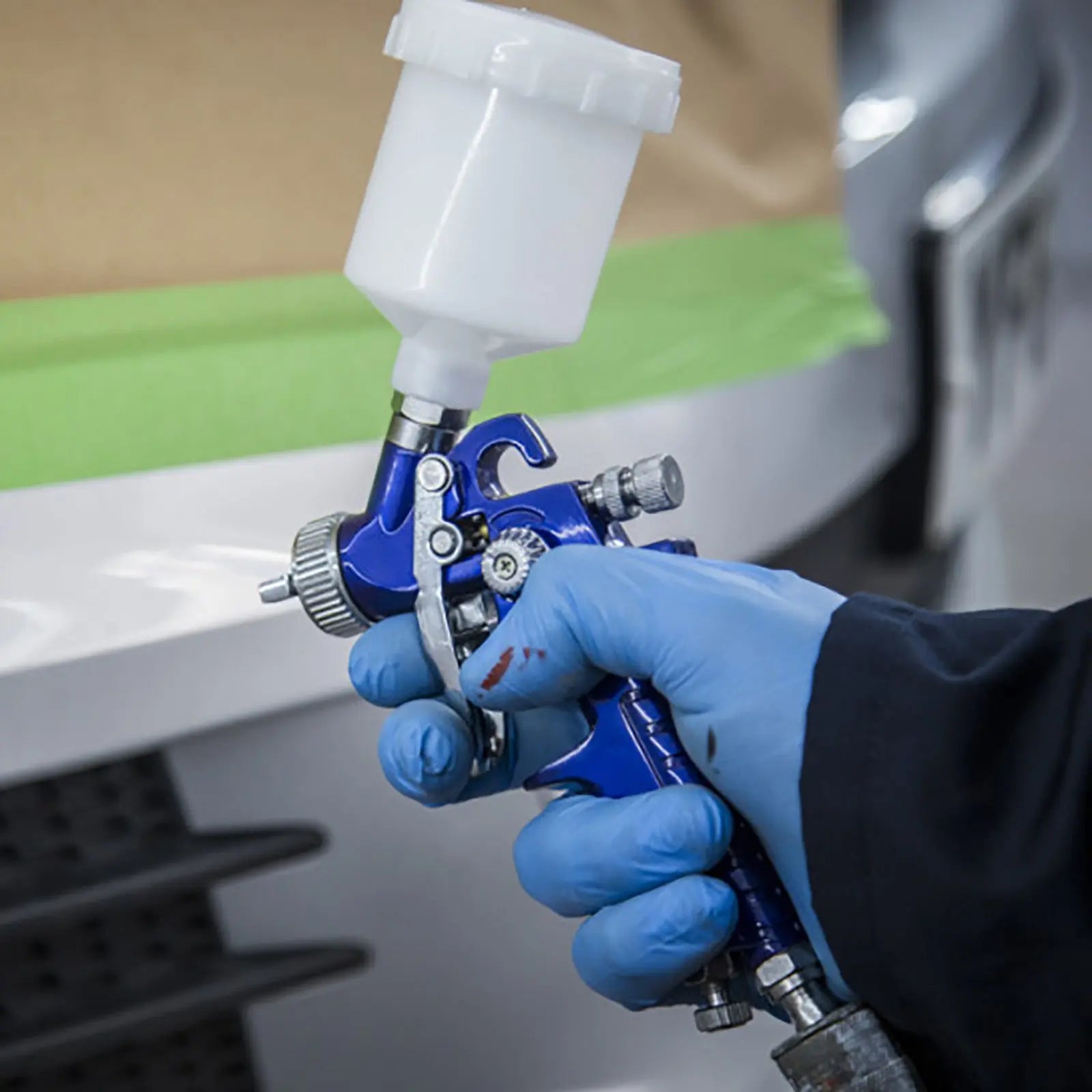 Bluespot 125ml Mini HVLP Gravity Feed Spray Gun 0.8mm Set Up