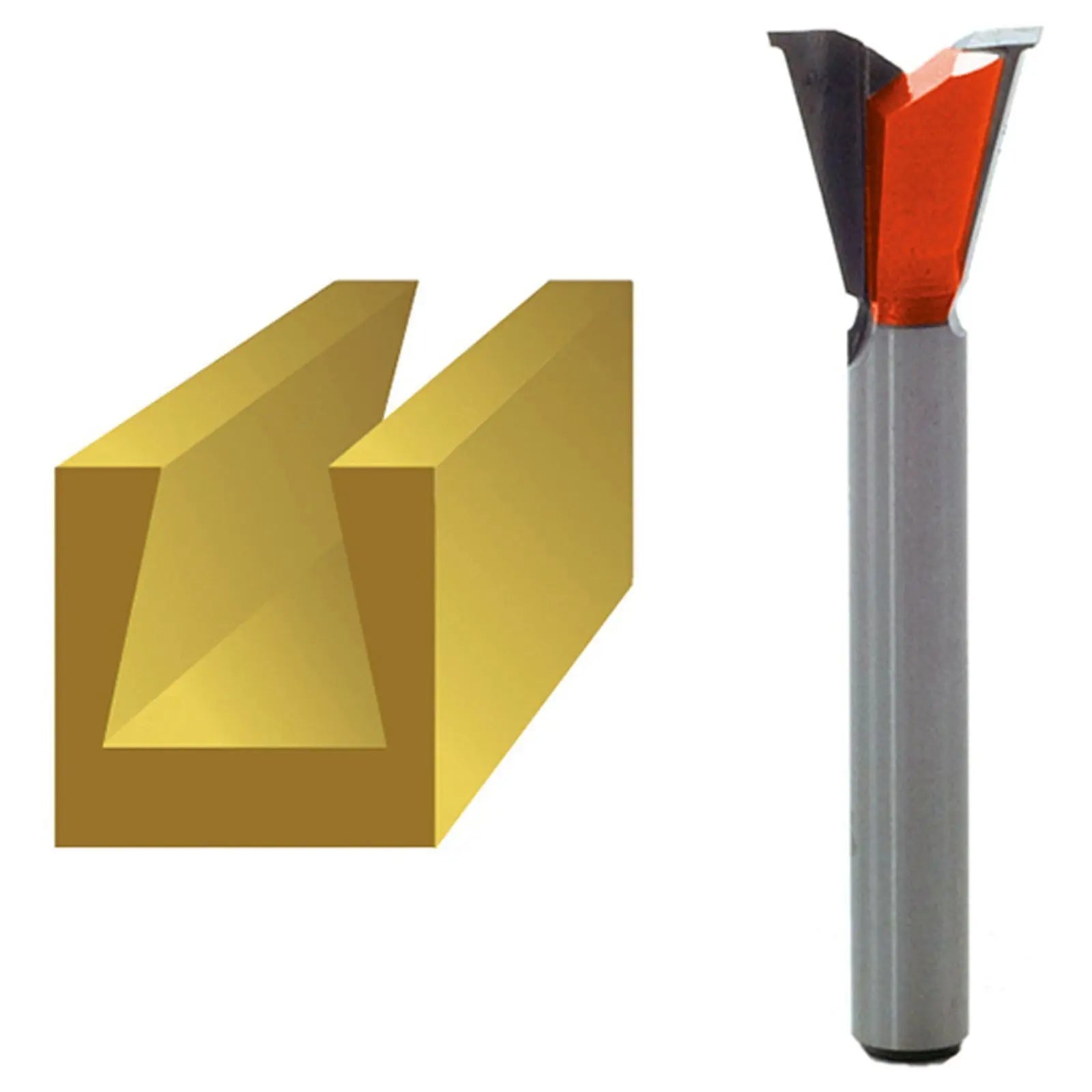 Faithfull 1/4" Dovetail Cutter Router Bit D:13.2mm C:13mm A:103D