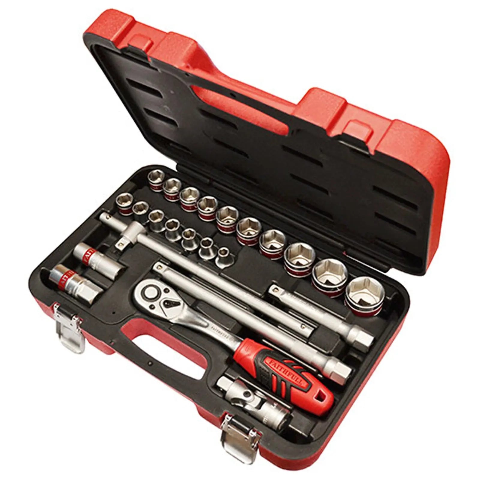 Faithfull 24 Piece 1/2" Drive 8-32mm Socket and Accessory Set in Case