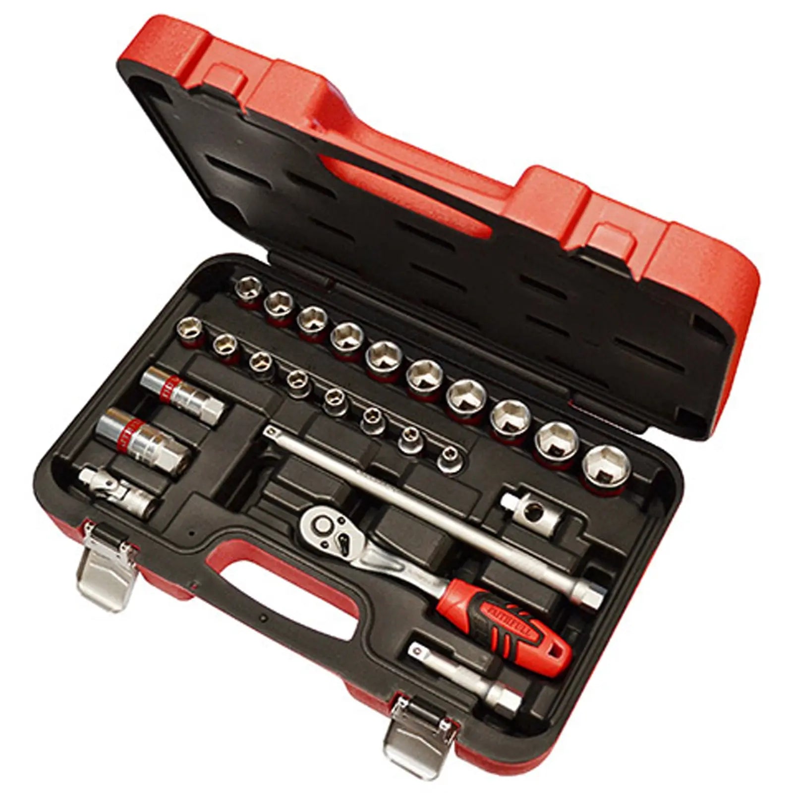 Faithfull 25 Piece 3/8" Drive 6-24mm Socket and Accessory Set in Case