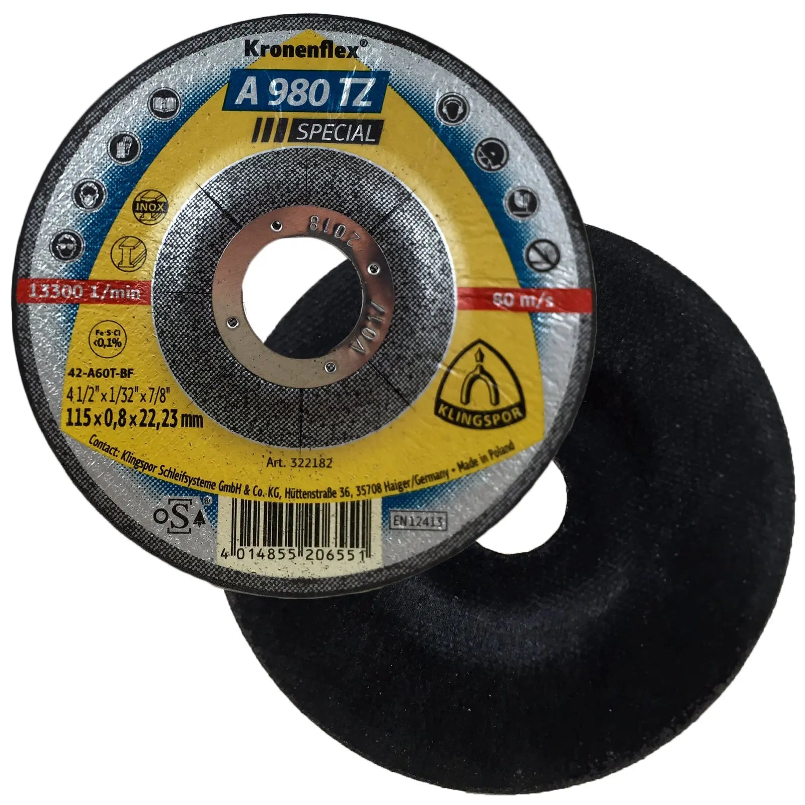 Klingspor A980TZ 115mm x 0.8mm Inox Stainless Steel Cutting Discs