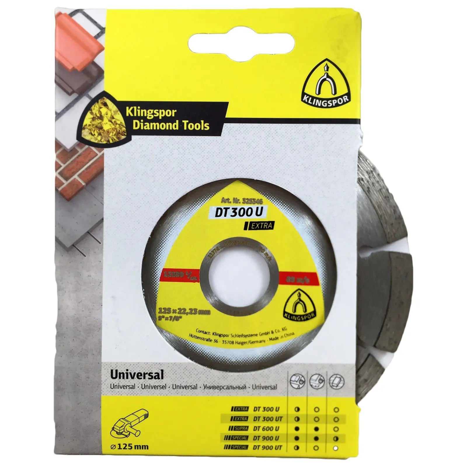 Klingspor DT300U Extra Diamond Cutting Blades for Angle Grinder