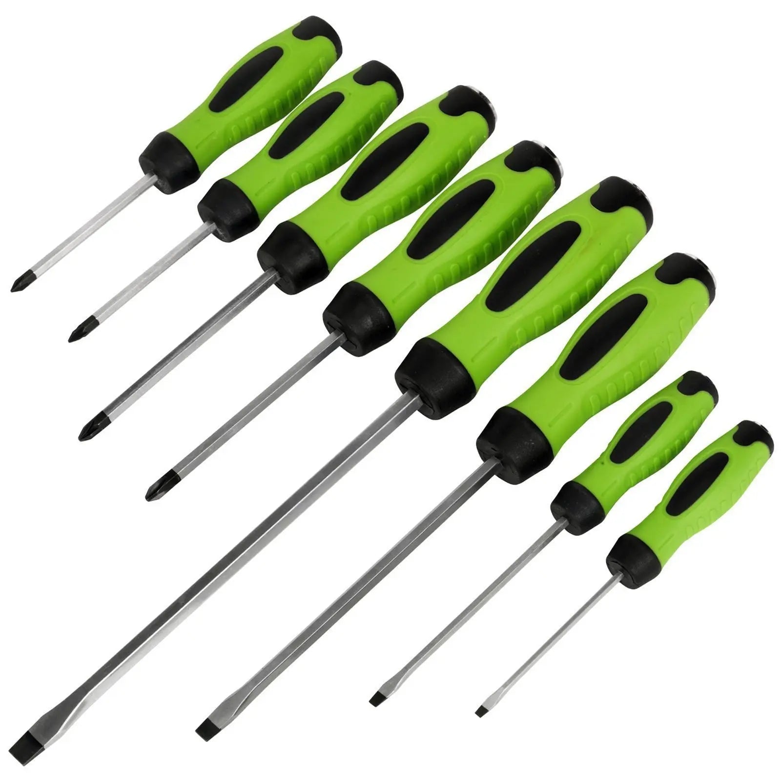 Sealey 8 Piece Premier Hi-Vis Hammer Thru Screwdriver Set Magnetic Tips Slotted