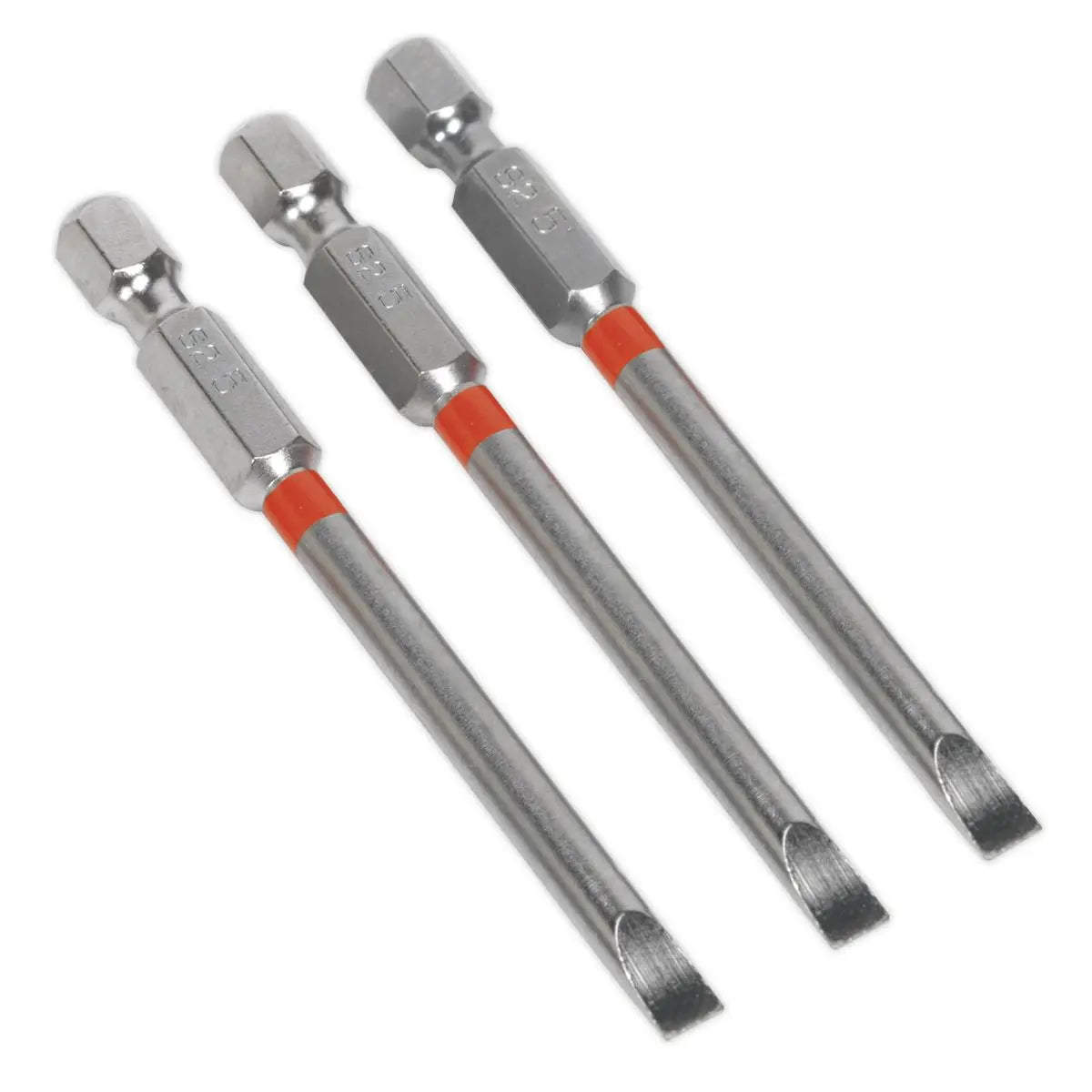 Sealey Screwdriver Bits Colour Coded S2 Steel 3 Pack Pozi Phillips Slotted 25mm 75mm