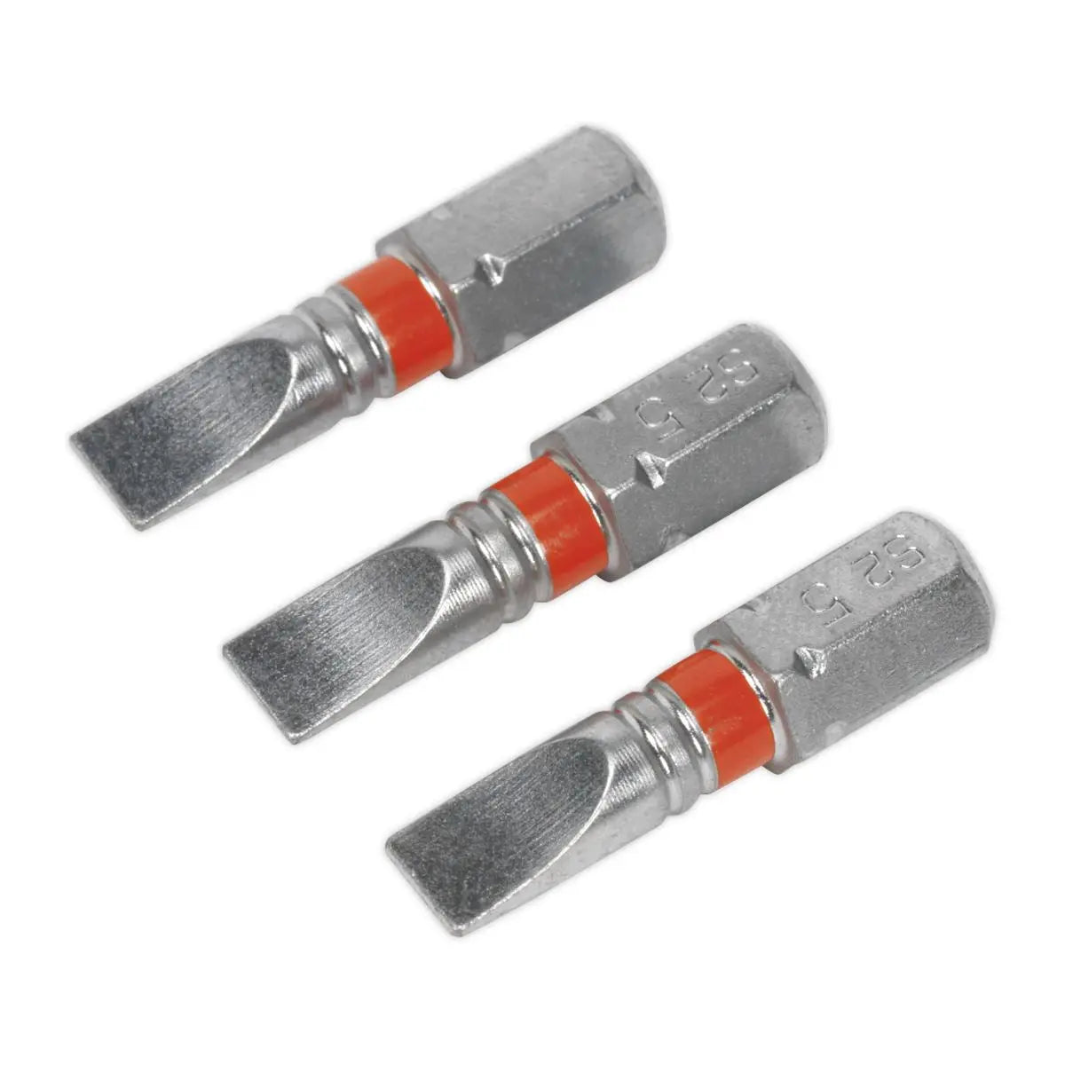 Sealey Screwdriver Bits Colour Coded S2 Steel 3 Pack Pozi Phillips Slotted 25mm 75mm