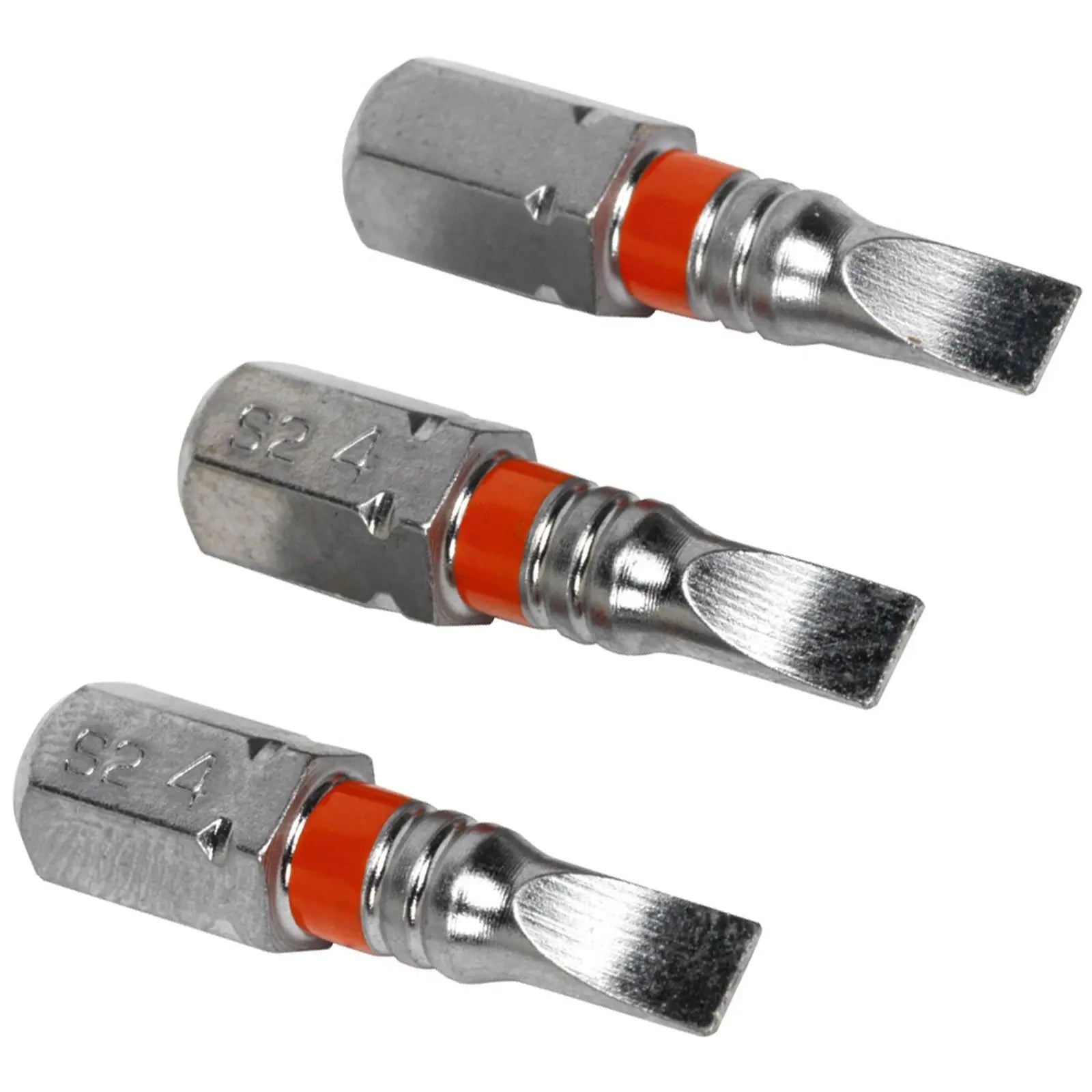 Sealey Screwdriver Bits Colour Coded S2 Steel 3 Pack Pozi Phillips Slotted 25mm 75mm