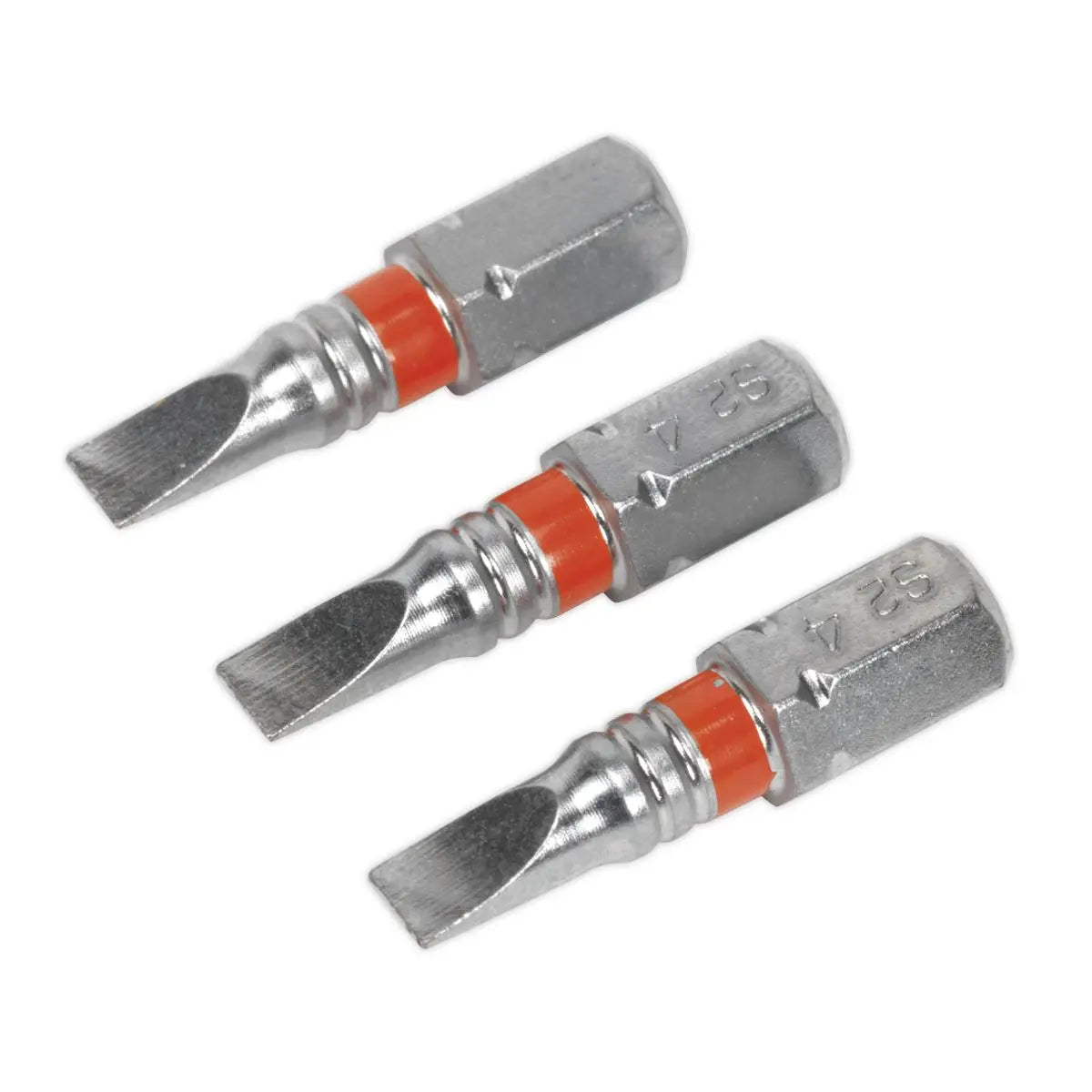 Sealey Screwdriver Bits Colour Coded S2 Steel 3 Pack Pozi Phillips Slotted 25mm 75mm