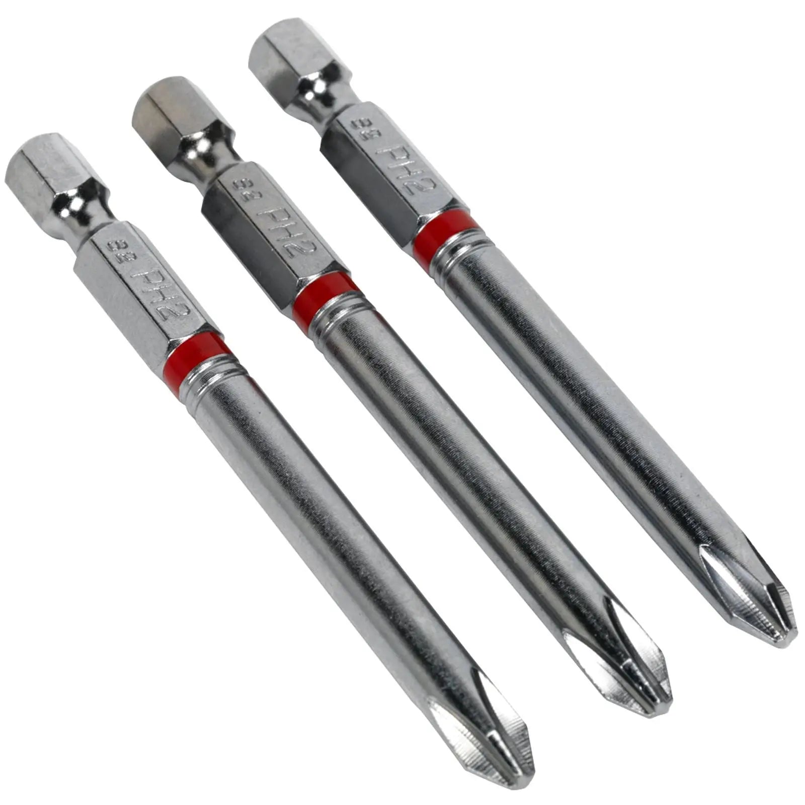 Sealey Screwdriver Bits Colour Coded S2 Steel 3 Pack Pozi Phillips Slotted 25mm 75mm