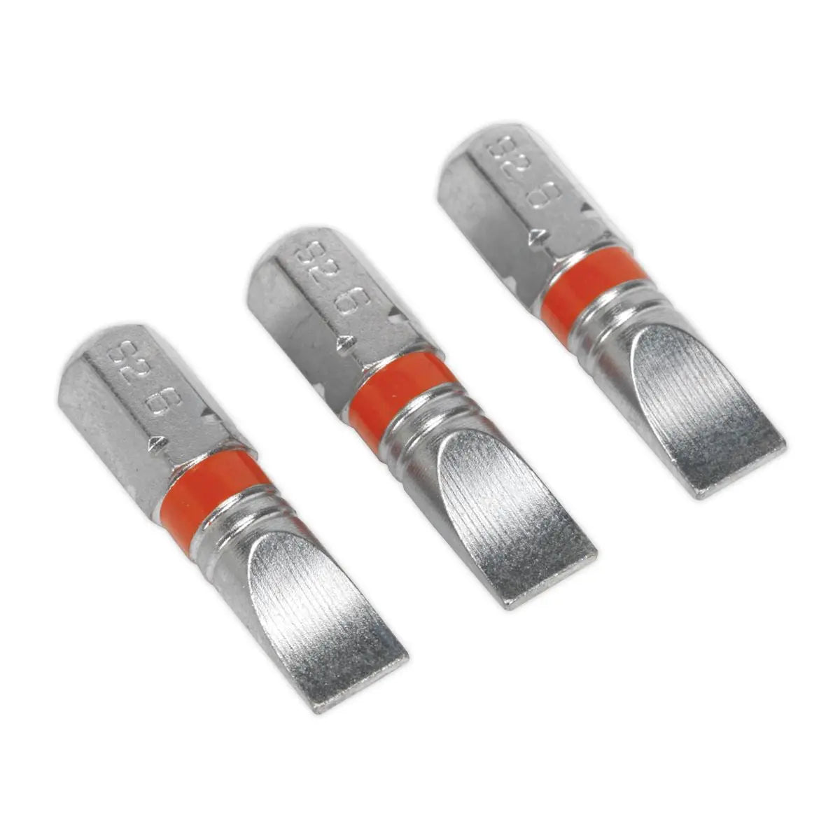 Sealey Screwdriver Bits Colour Coded S2 Steel 3 Pack Pozi Phillips Slotted 25mm 75mm