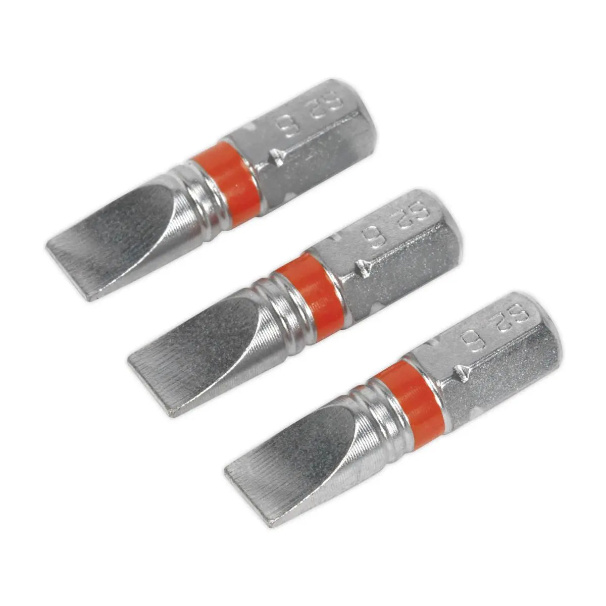 Sealey Screwdriver Bits Colour Coded S2 Steel 3 Pack Pozi Phillips Slotted 25mm 75mm