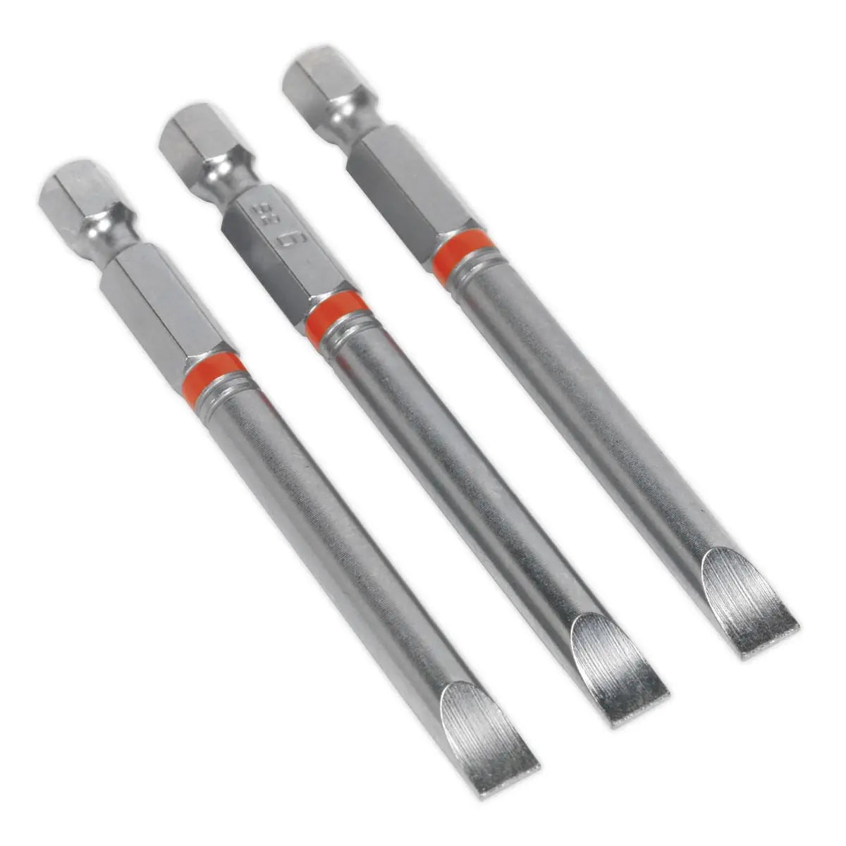 Sealey Screwdriver Bits Colour Coded S2 Steel 3 Pack Pozi Phillips Slotted 25mm 75mm