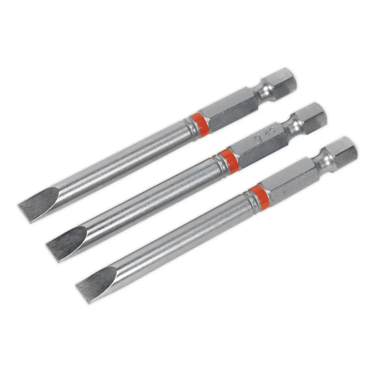 Sealey Screwdriver Bits Colour Coded S2 Steel 3 Pack Pozi Phillips Slotted 25mm 75mm