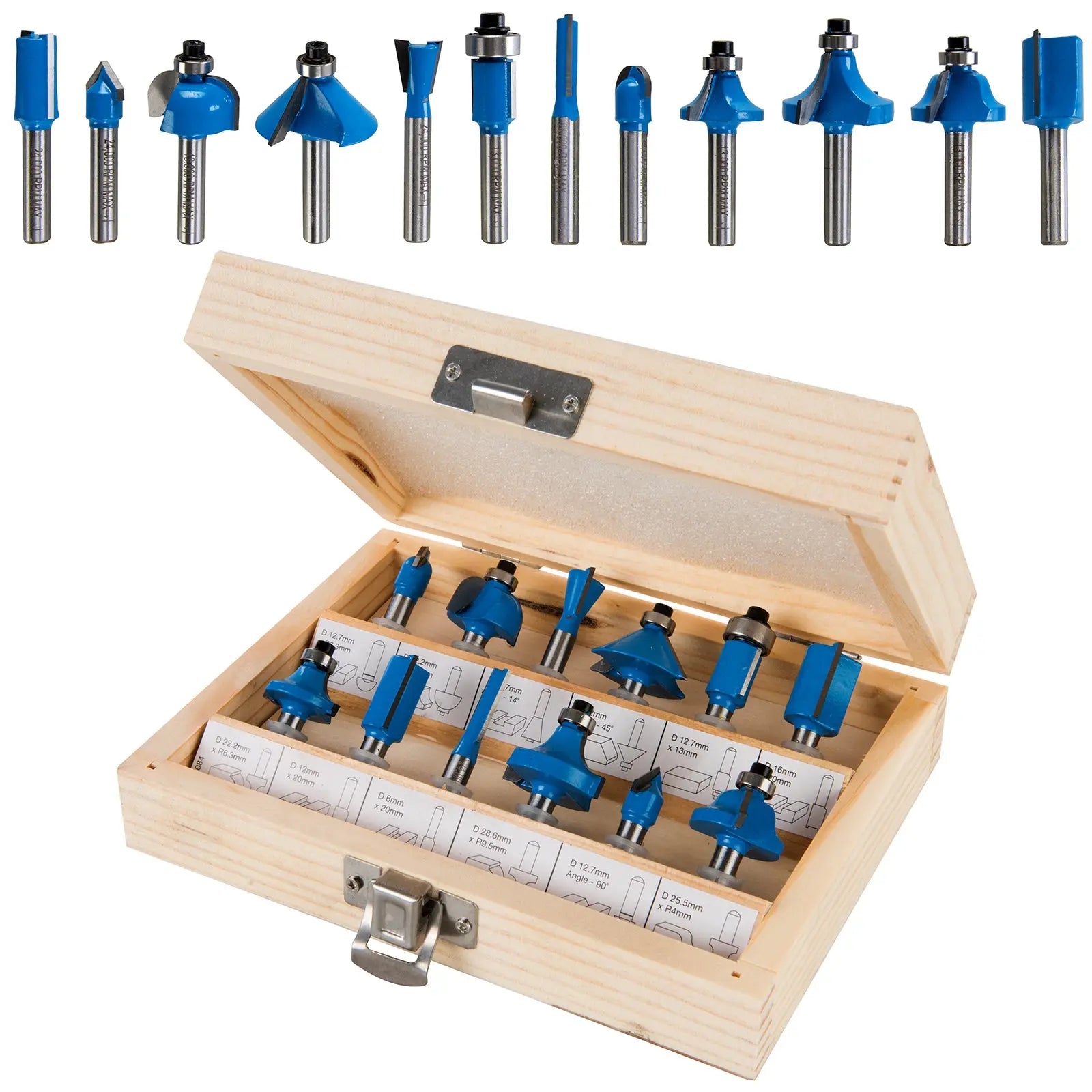 Silverline 12 Piece 1/4" TCT Router Bit Set
