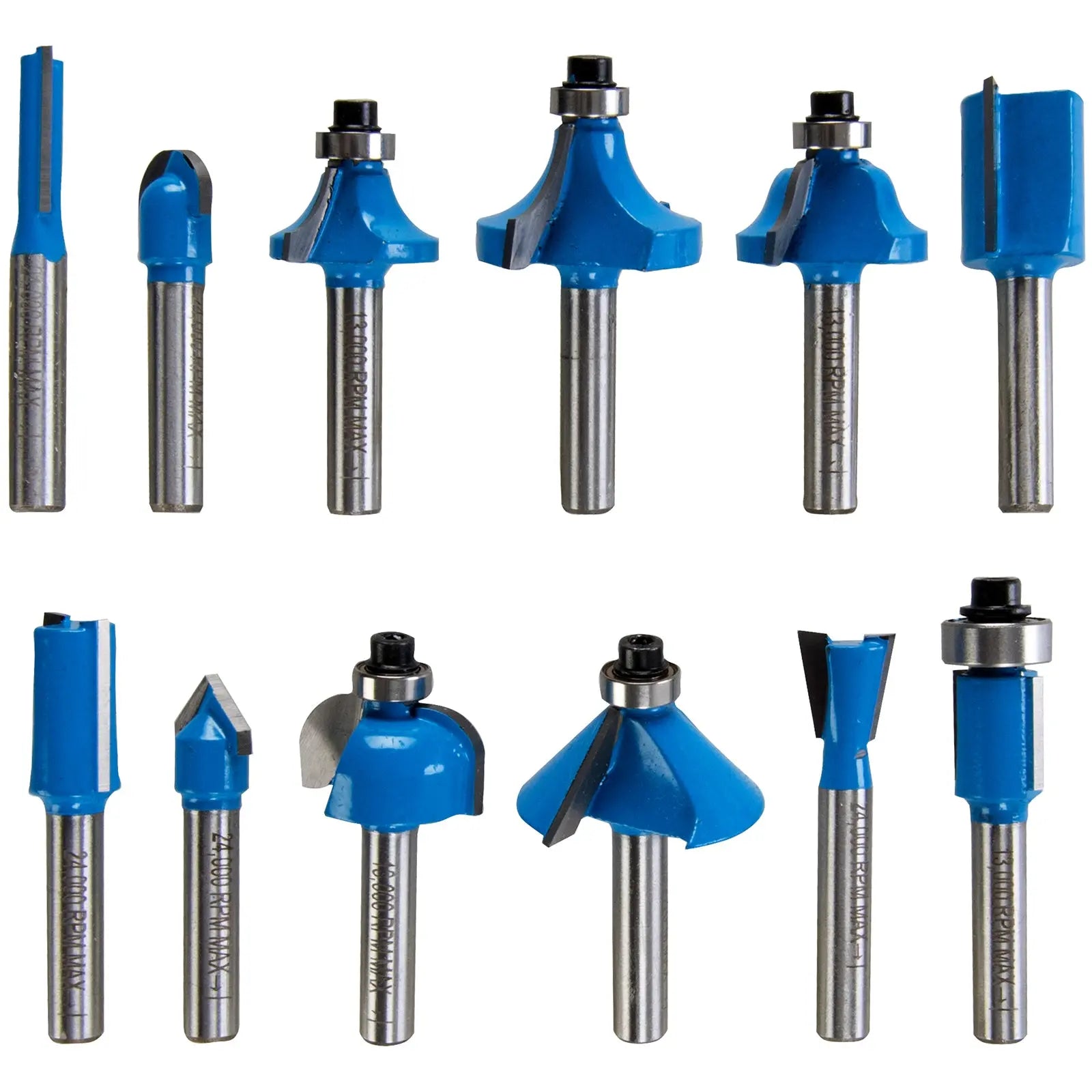 Silverline 12 Piece 1/4" TCT Router Bit Set