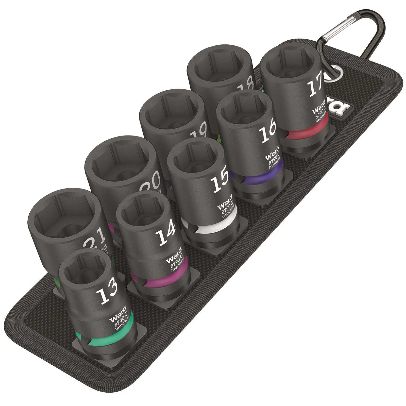 Wera Impact Socket Set 1/2" Drive 9 Piece 13-21mm 6 Point Belt C Impaktor 1