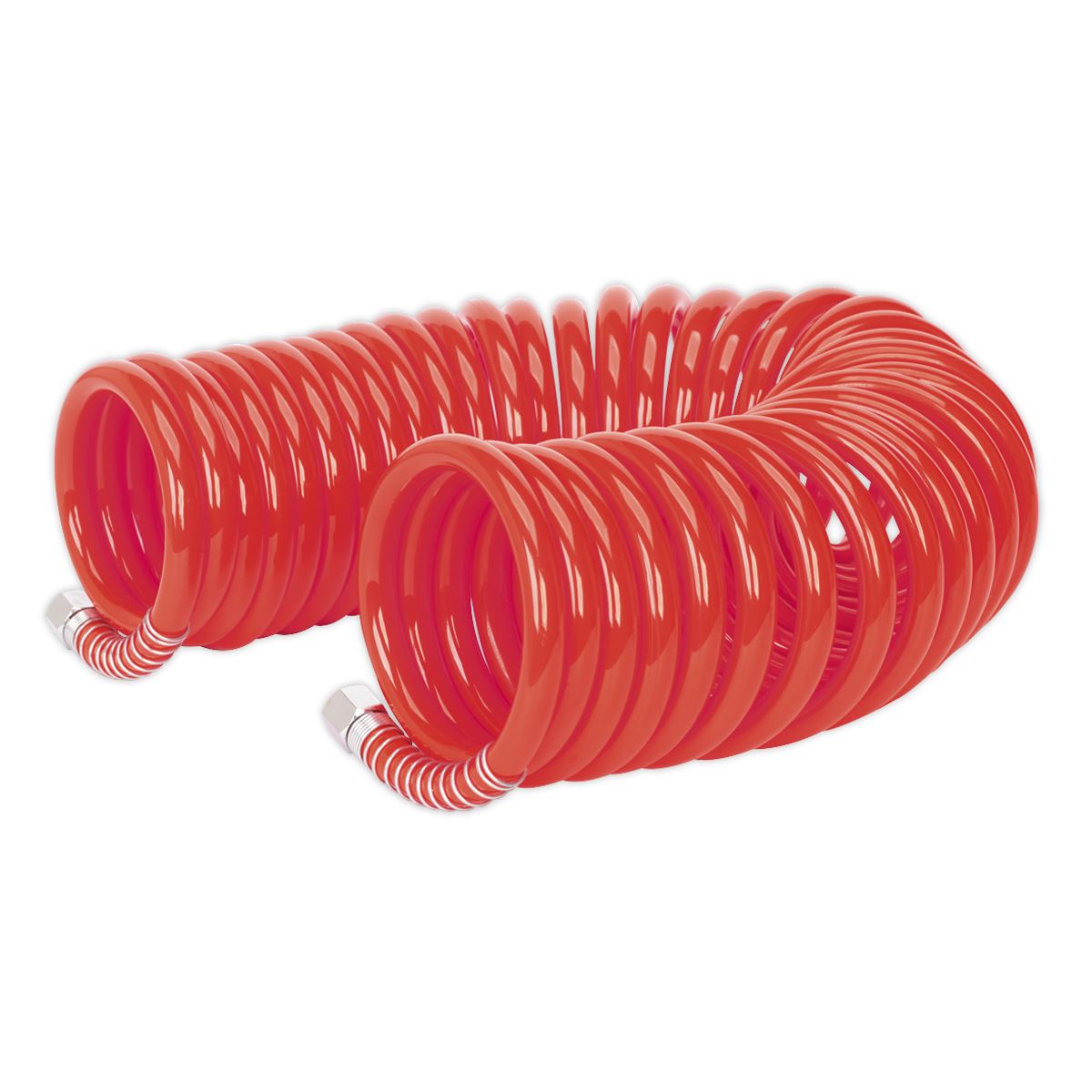 Sealey PU Coiled Air Hose 10m x Ø8mm with 1/4"BSP Unions