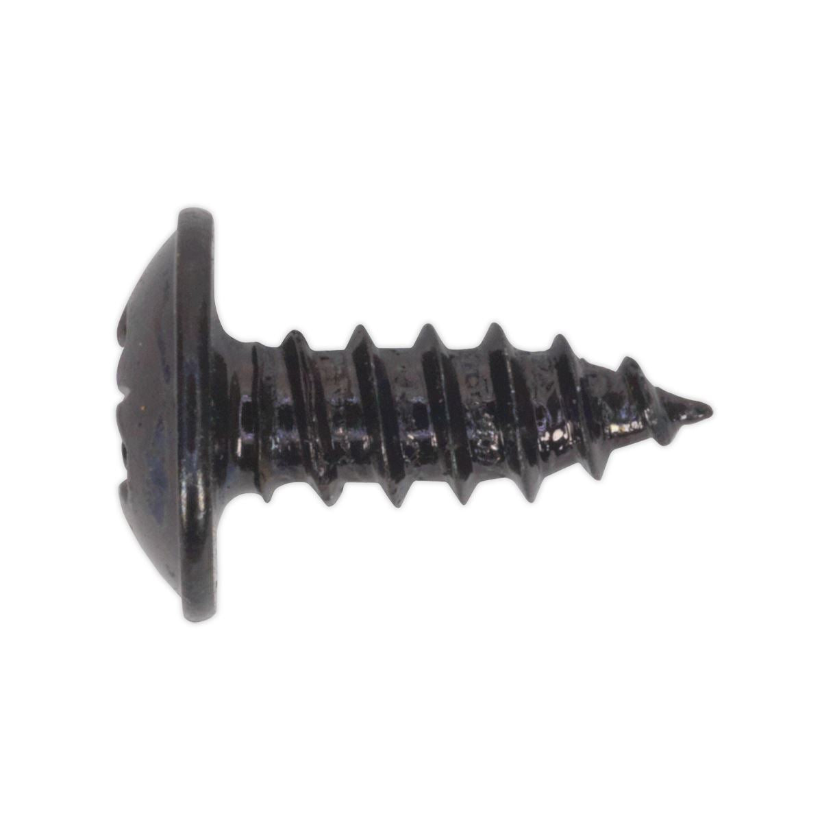 Sealey Self-Tapping Screw 3.5 x 10mm Flanged Head Black Pozi Pack of 100