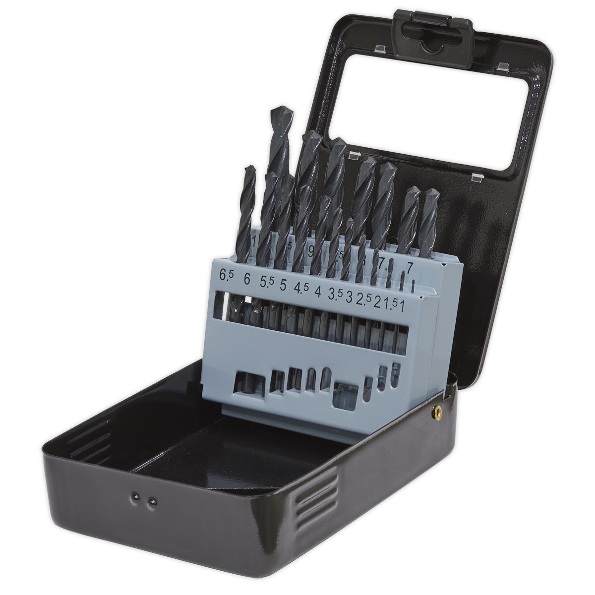 Sealey 19 Piece 1-10mm HSS Drill Bit Set in Case Storage Metal Steel Forged Drill Bit Set