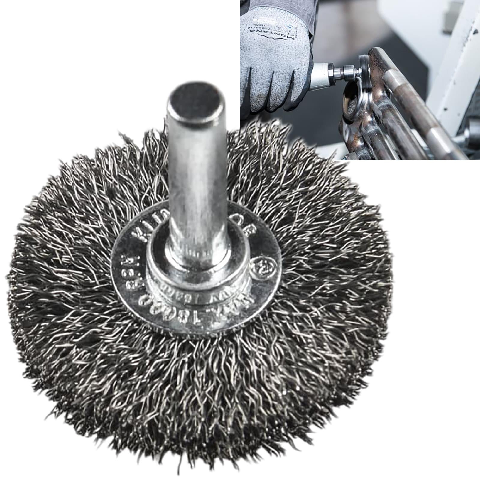 3 Crimped Wire Wheel Brush with 1/4 Shank