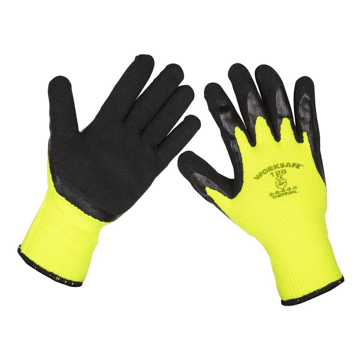 Worksafe by Sealey Thermal Super Grip Gloves (Large) - Pack of 6 Pairs