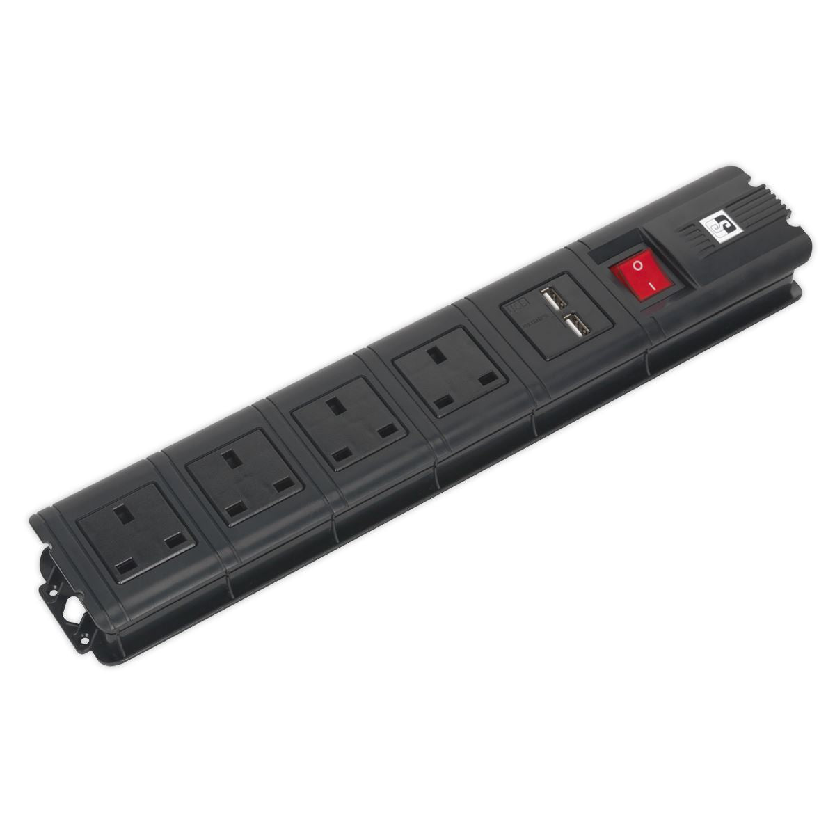 Sealey Extension Lead 2.6m with USB Ports - Black