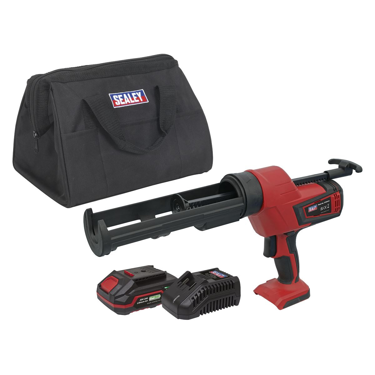 Sealey Cordless 20V 2Ah SV20 Series Caulking Gun Kit 310ml