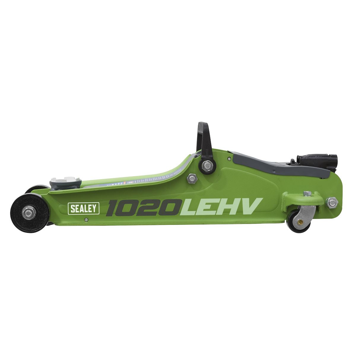 Sealey Trolley Jack 2tonne Low Entry Short Chassis - Hi-Vis Green