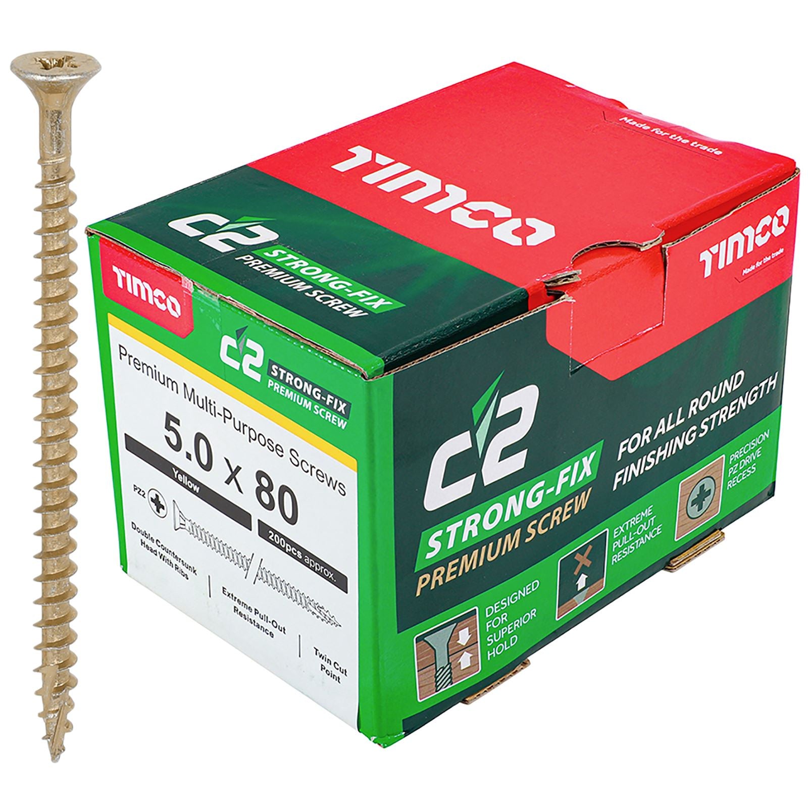 TORX HEAD WOOD SCREWS RIBS ELITE LOW-TORQUE MULTI-PURPOSE WOODSCREWS  CHIPBOARD