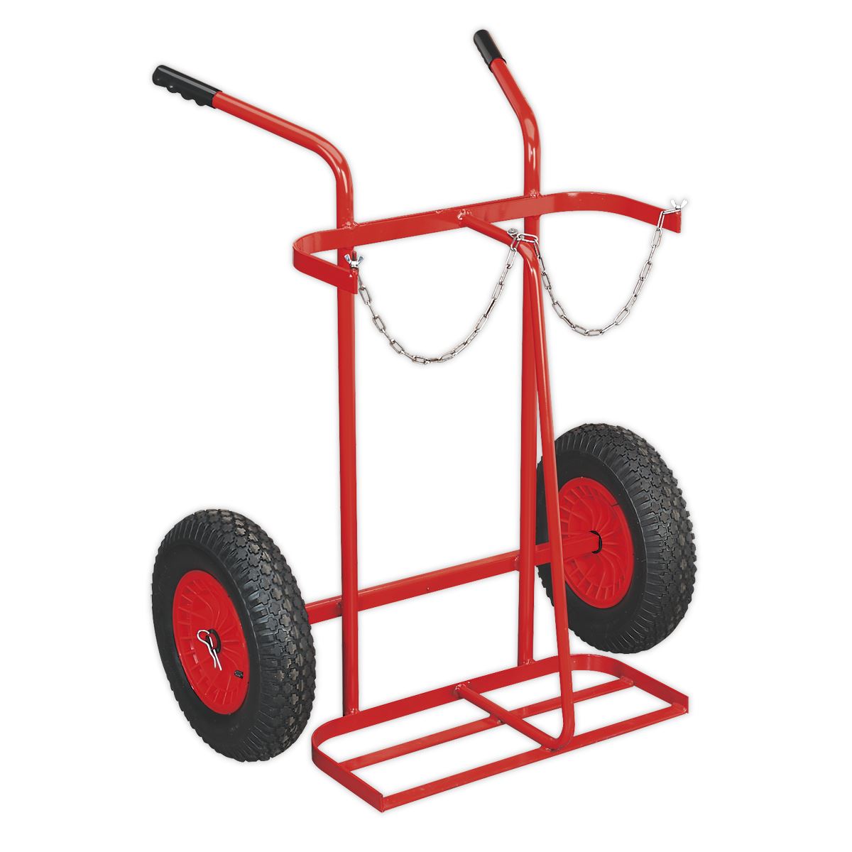 Sealey Welding Bottle Trolley with Pneumatic Tyres - 2 Bottle