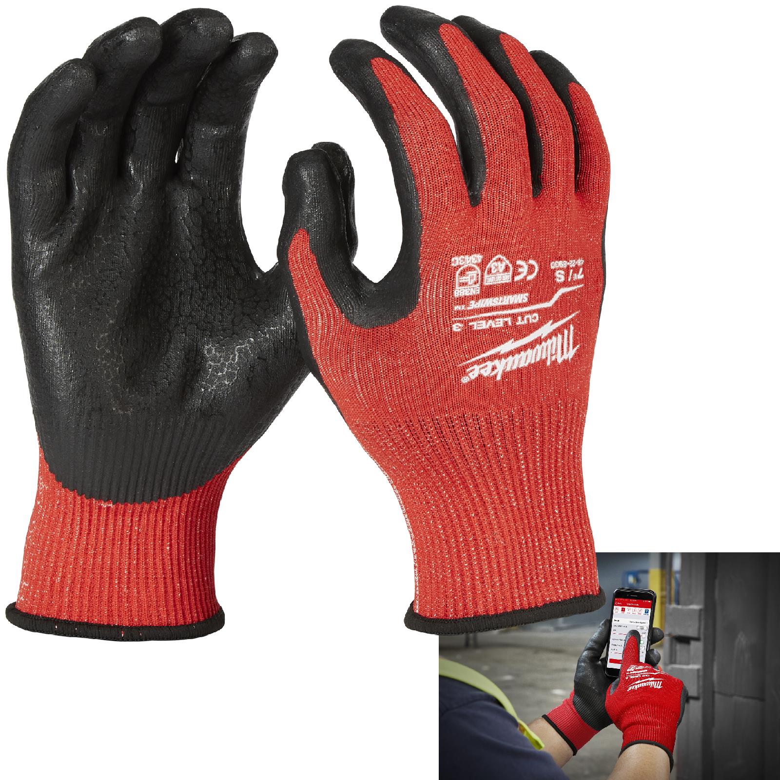 Milwaukee Safety Gloves Cut Level 3/C Dipped Glove Size 8 / M Medium