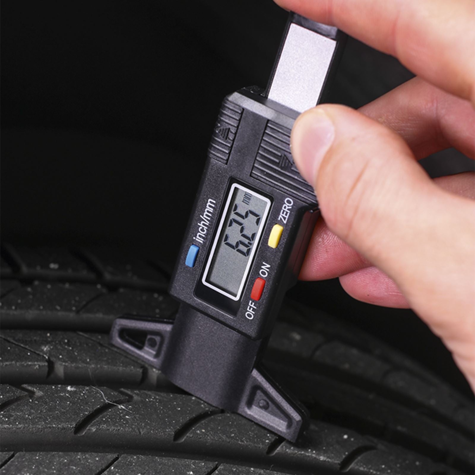 Sealey 0-25mm Digital Tyre Tread Depth Gauge Tester Gauge Monitor LCD Display