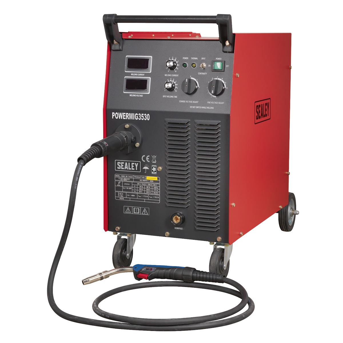 Sealey Professional MIG Welder 300A 415V 3ph with Binzel® Euro Torch