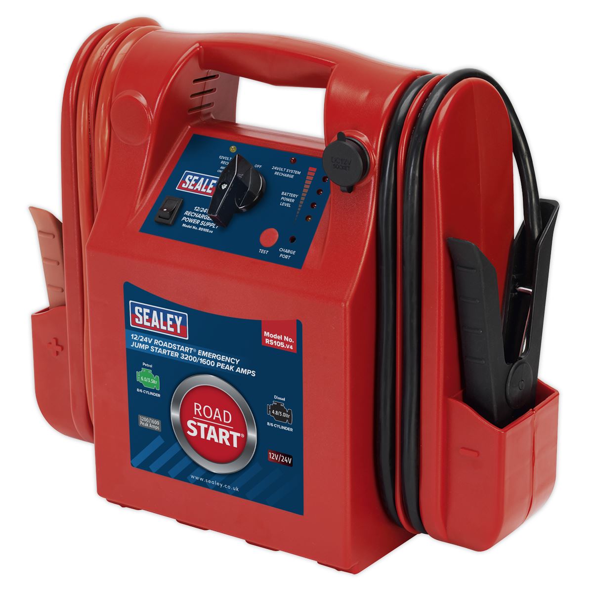 Sealey RoadStart® Emergency Jump Starter 12/24V 3200/1600 Peak Amps