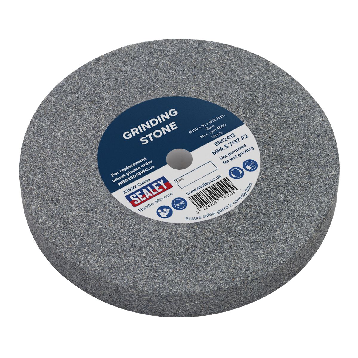 Sealey Grinding Stone Ø150 x 16mm Ø13mm Bore A36Q Coarse