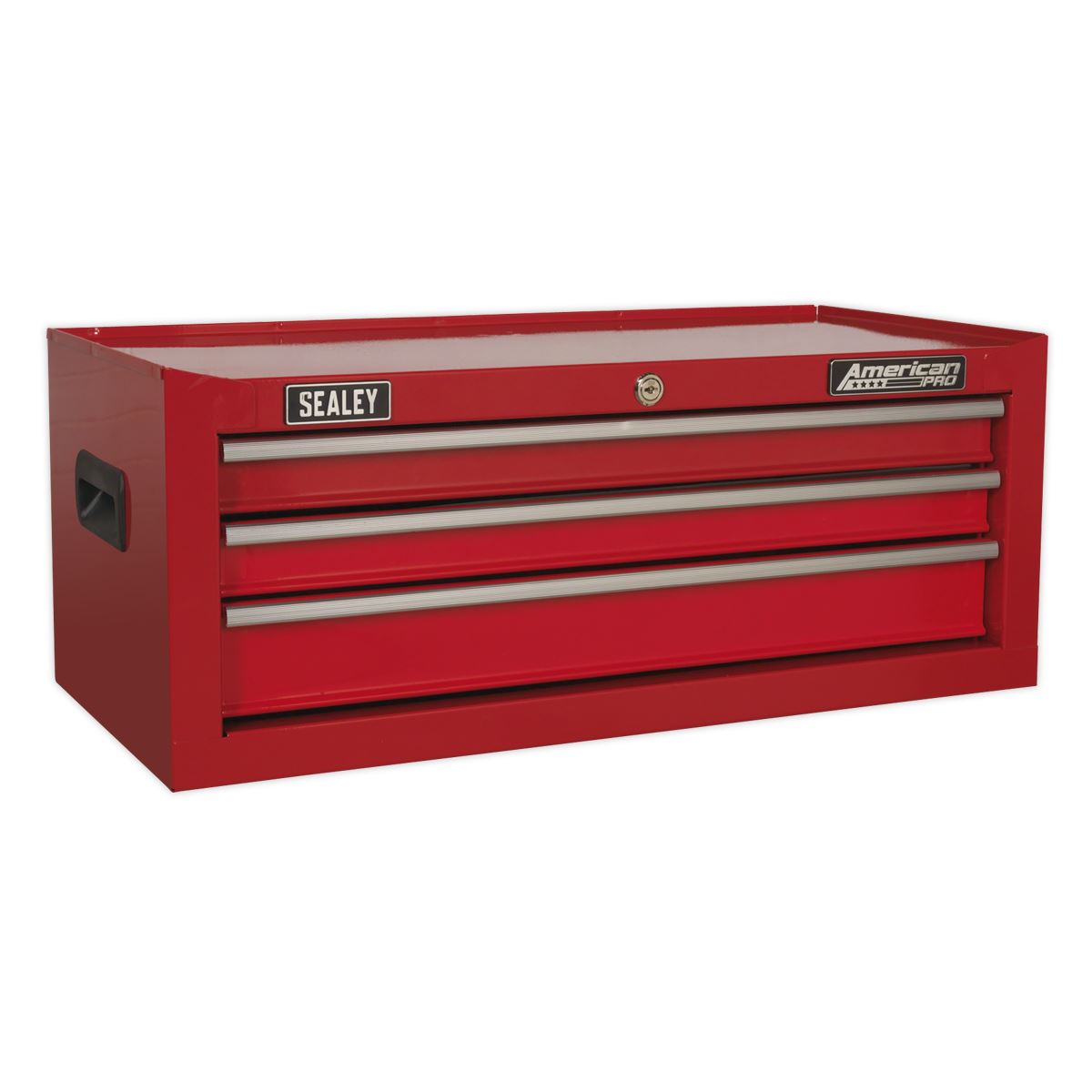 Sealey American Pro Mid-Box Tool Chest 3 Drawer with Ball-Bearing Slides - Red