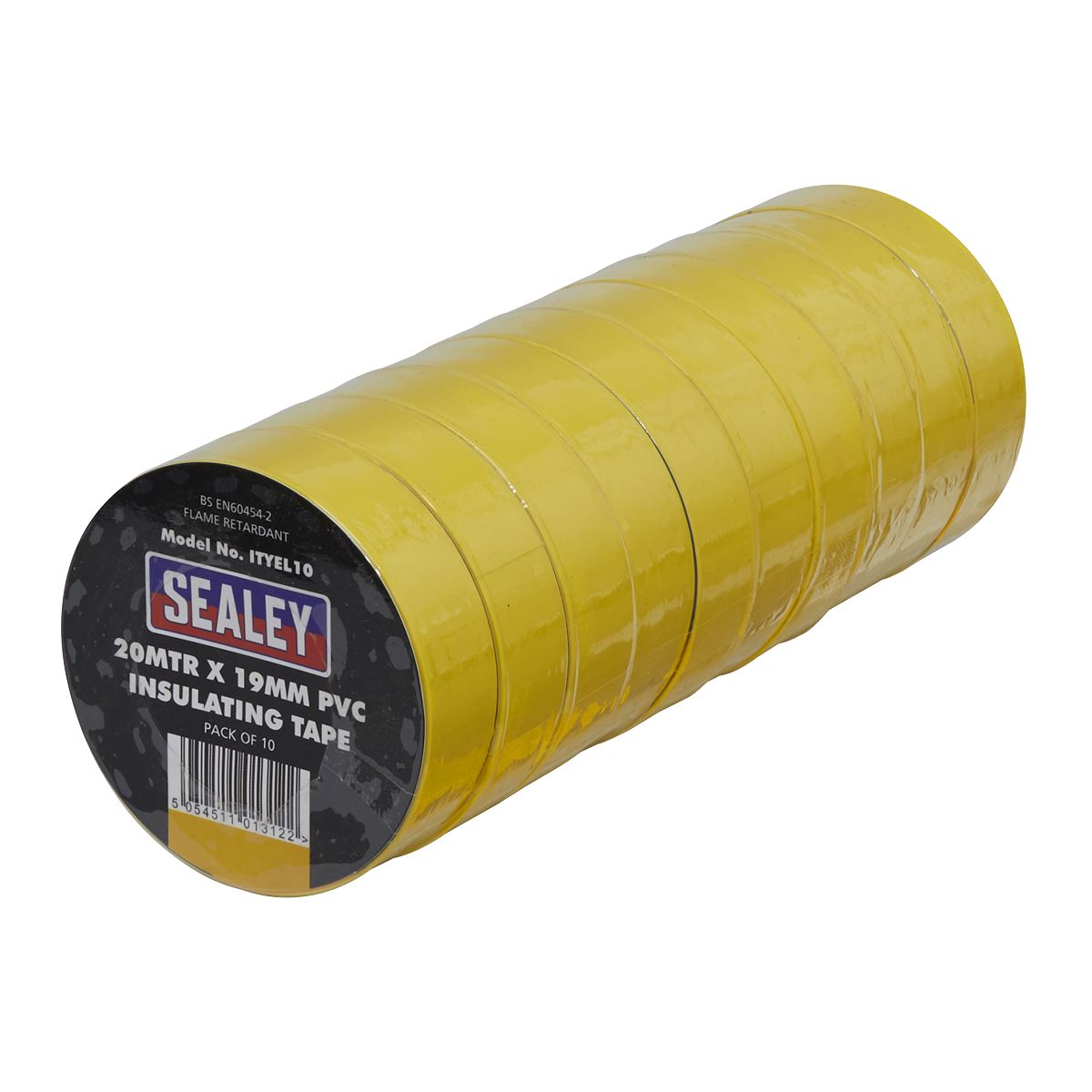 Sealey PVC Insulating Tape 19mm x 20m Yellow Pack of 10